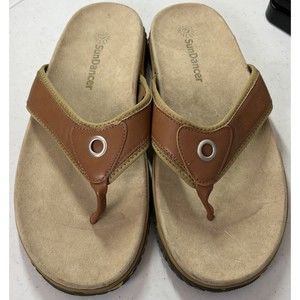 MENS Sun Dancer Brown Tan Flip Flop Sandals - Size 10 DG4644-OM